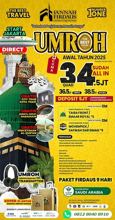 Paket umroh firdaus 9 hari dari jannah firdaus