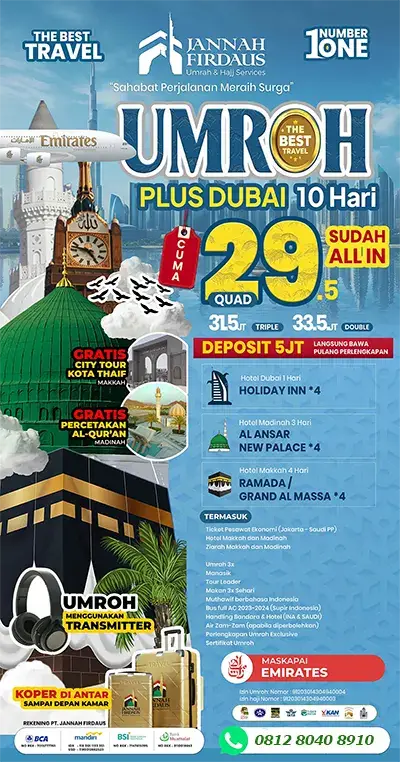 paket umroh plus dubai 10 hari jannah firdaus