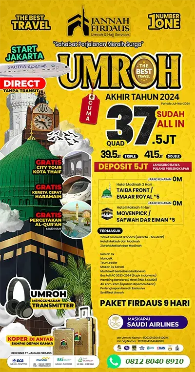 paket umroh akhir tahun 9 hari dari jannah firdaus